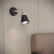 Edith 9 inch 60.00 watt Matte Black/Vintage Brass Swing Arm Sconce Wall Light